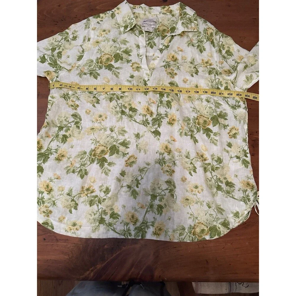 Laura Ashley 100% Linen Sz 1X Floral Tunic
V-Neck Romantic Feminine Whimsy - Picture 6 of 11